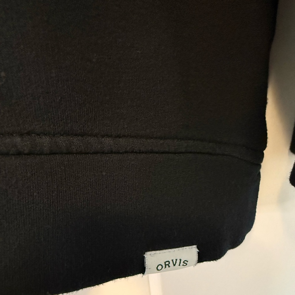 Orvis Black Lightweight Crewneck Sweatshirt Size Medium - Picture 3 of 4